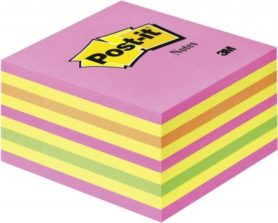 POST IT Post-It - Cube De 450 Feuilles 76x76mm N&eacute;on Rose 5 Couleurs