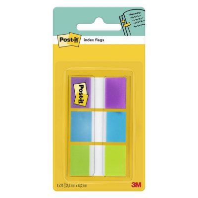 POST IT Post-it ""Nomades"" - Lot de 3 x 20 index standards avec d&eacute;vidoir
