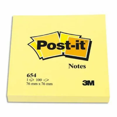 GENERIQUE Post-it Notes coloris Jaune 76x76mm - 100 feuilles - 6 Blocs