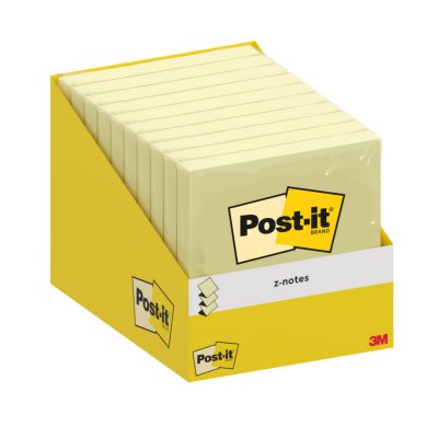 POST IT Post-it - Recharge Z-Notes Bloc de 100 feuilles 76x76mm Jaune Pastel