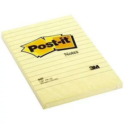 POST IT  repositionnable ligne 102x152 jaune - bloc de 100 feuilles