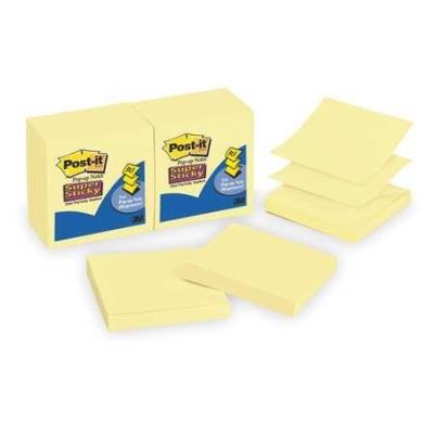 POST IT Post-it Super Sticky Lot de 12 Notes repositionnables 76 x 76 mm Jaune