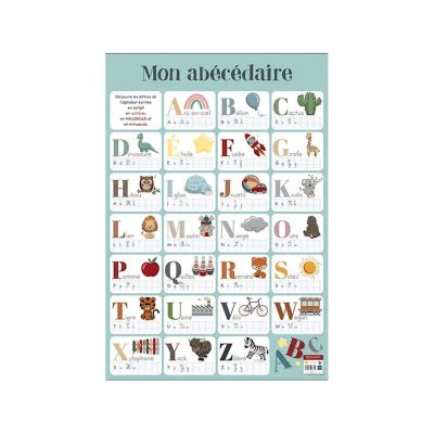 BOUCHUT GRANDREMY Poster p&eacute;dagogique en PVC - 76x52 cm - L'alphabet