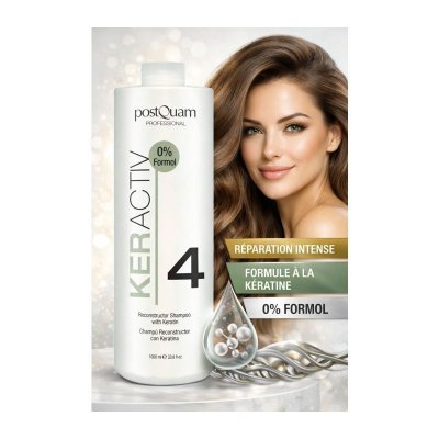 POSTQUAM  Keractiv Shampooing Reconstructeur &agrave; la K&eacute;ratine 1000 ml