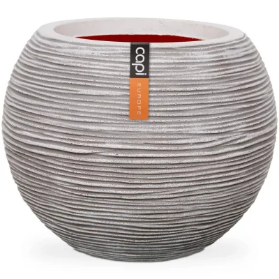 Pot &agrave; fleurs Nature Rib Boule 40 x 32 cm Ivoire KOFI270 Capi - Ivory
