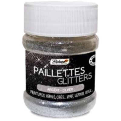 RICHARD COLORANTS Pot &agrave; paillettes couleur argent Richard Colorant 80g