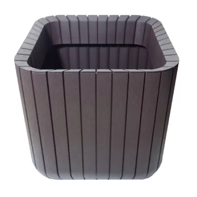 KETER Pot + cache pot en r&eacute;sine CUBE PLANTER - Taille M