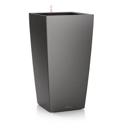 LECHUZA Pot carr&eacute;  Premium anthracite m&eacute;tallis&eacute; 50 x 50 x h.95 cm