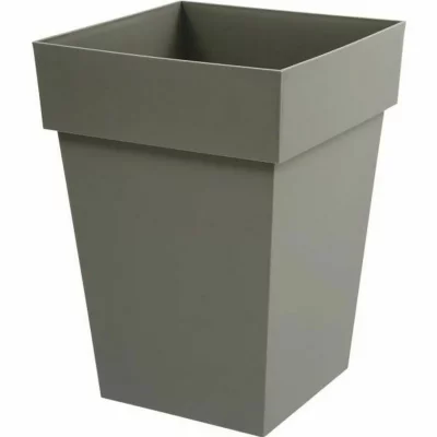 EDA Pot carr&eacute; polypropyl&egrave;ne  Toscane taupe 39 x 39 x h.53 cm