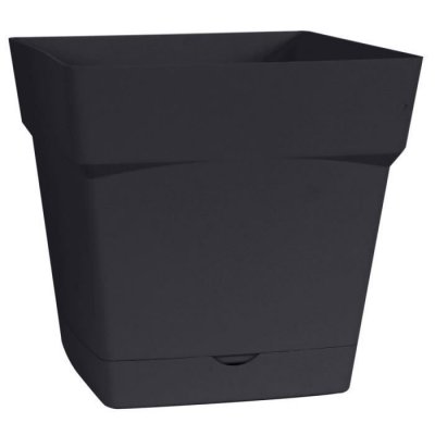 EDA Pot carr&eacute; Toscane avec r&eacute;serve d'eau 17.4cm anthracite