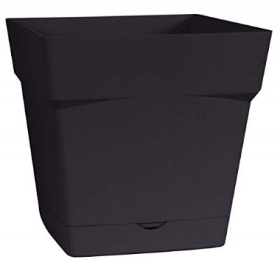 EDA Pot carr&eacute; Toscane avec r&eacute;serve d'eau 17.4cm taupe