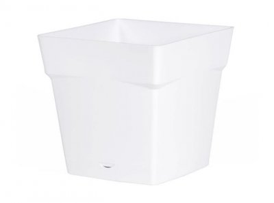 EDA Pot carr&eacute; Toscane avec r&eacute;serve d'eau 25cm blanc