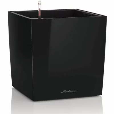 LECHUZA Pot Cube 40  Kit Complet 40 cm - Noir brillant - Noir brillant