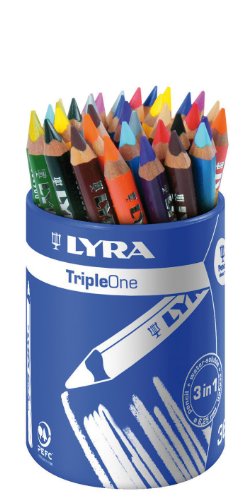 LYRA Pot de 36 crayons de couleur  Triple One couleurs assorties