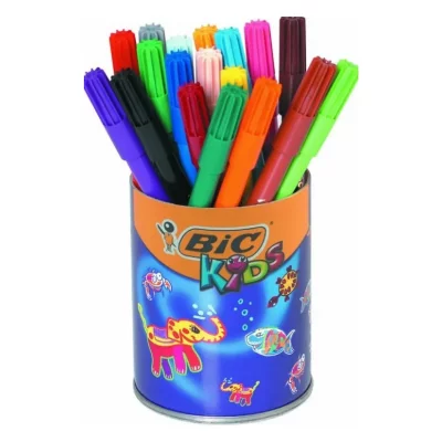 BIC Pot de 36 feutres pointe fineVISA 2x18, couleurs assorties Ecole