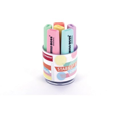 STABILO Pot de 6 surligneurs Pastel -  BOSS Pastel - 6 couleurs Pastel