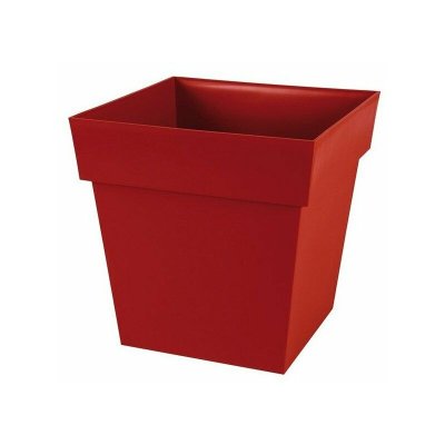 EDA Pot de fleur carr&eacute; Toscane 39 x H.39 cm - Rouge rubis