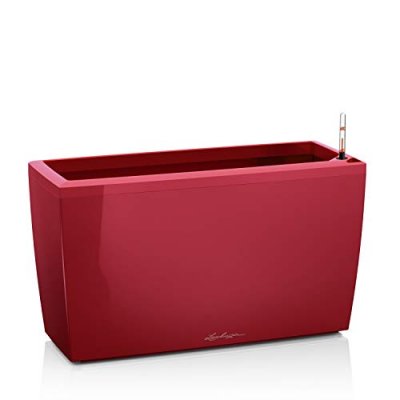LECHUZA Pot de fleur  Cararo Premium - kit complet, rouge Scarlet brillant 
