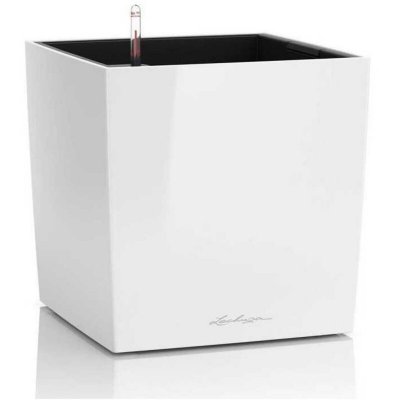 LECHUZA Pot de fleur  Cube Premium 40 - kit complet, blanc brillant 