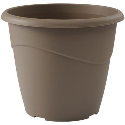 EDA PLASTIQUES Pot de fleur rond marina diam 30 - 10 litres taupe EDA