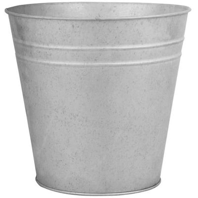 AC DECO Pot de fleurs - l 25,8 x l 25,8 x h 23,9 cm - zinc patin&eacute;