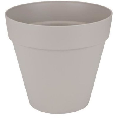 ELHO Pot de fleurs rond avec roues Loft Urban - &oslash; 50 cm - Gris chaud - 