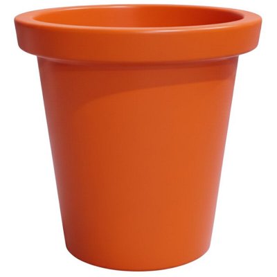 PLAST UP ROTOMOULAGE Pot de fleurs rond xxl Delight 420l-Orange-100cm - Orange