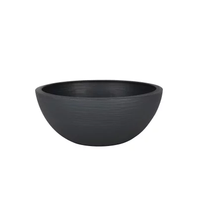 Pot de fleurs vasque en plastique EDA Graphit UP anthracite - &Oslash; 30 cm