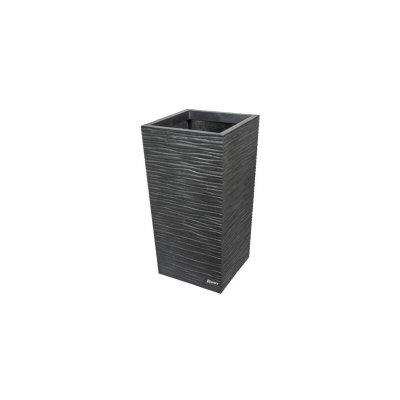 RIBIMEX Pot fleurs 34x34 h66cm gris en caoutchouc recycle, prgompf307