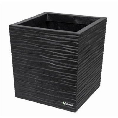 RIBIMEX Pot fleurs 34x34 hauteur 36cm gris en caoutchouc recycle, prgompf306