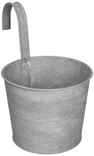 ESSCHERT DESIGN Pot jardini&egrave;re en zinc patin&eacute; pour balcon - 24,50 x 16,20 x 25,20 cm