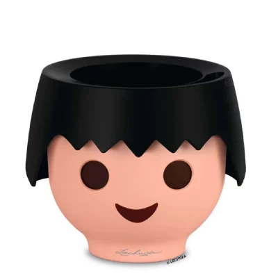 LECHUZA Pot OJO - Kit Complet, noir corbeau - 21 &times; 21 &times; 15,75 cm