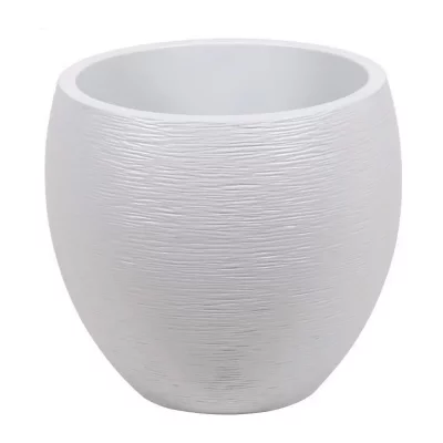 EDA Pot ovale polypropyl&egrave;ne  Egg graphit blanc c&eacute;rus&eacute; 50 x 50 x h.45 cm