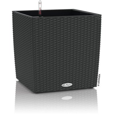 LECHUZA Pot plastique &agrave; r&eacute;serve d'eau  L.50 x l.50 x H.50 cm gris