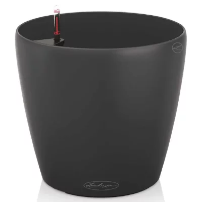 LECHUZA Pot polypropyl&egrave;ne &agrave; r&eacute;serve d'eau  Diam.28 x H.26 cm gris