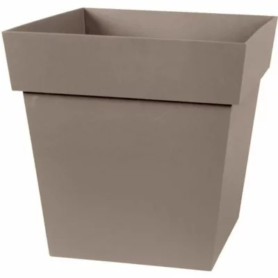 EDA Pot polypropyl&egrave;ne pot  L.32 x l.32 x H.32 cm taupe 