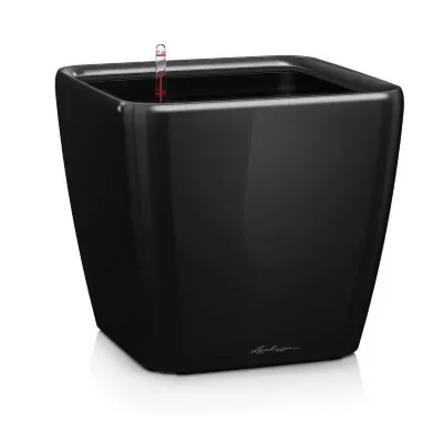 LECHUZA Pot Quadro Premium Ls 50 - Kit Complet, Noir Brillant 50 Cm