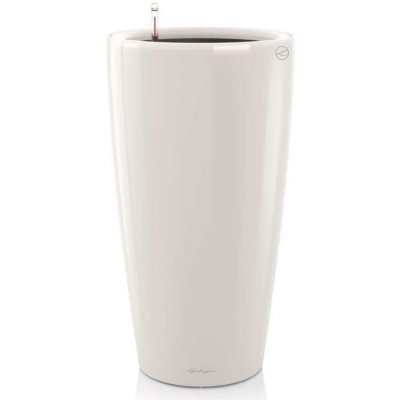 LECHUZA Pot rond  Premium blanc brillant &Oslash;40 x h.75 cm