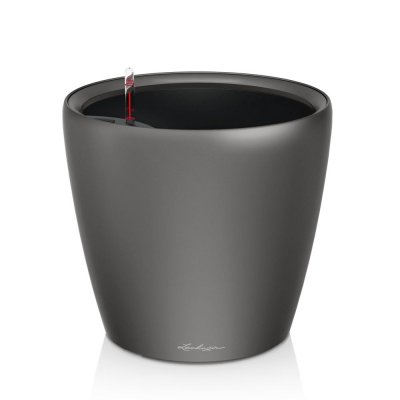 LECHUZA Pot rond  Premium LS anthracite m&eacute;tallis&eacute; &Oslash;50 x h.47 cm