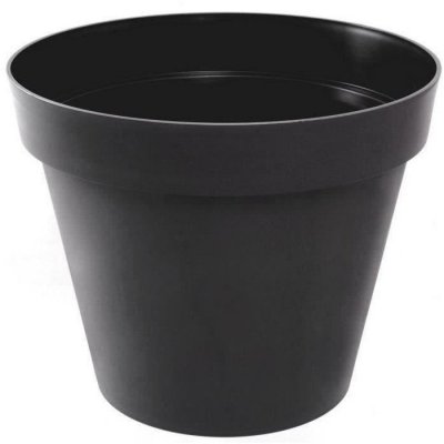GENERIQUE Pot Rond Toscane - 30x26cm - 10l - Anthracite - Eda Plastiques