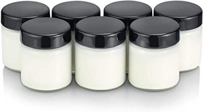 SEVERIN Pots de yaourt en verre x7 Jg 3514 couvercle Noir 150 ml 