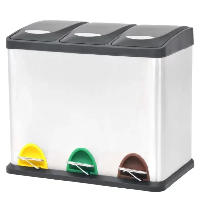 VIDAXL Poubelle &agrave; ordures Acier inoxydable 24 L  - N/A