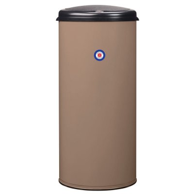 ROSSIGNOL Poubelle &agrave; ouverture par pression 45L en M&eacute;tal Beige fonc&eacute;