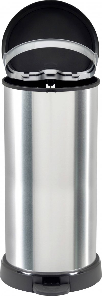 CURVER Poubelle &agrave; p&eacute;dale 40 L plastique Touch, aspect m&eacute;tal
