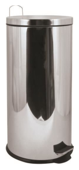 MSV Poubelle &agrave; p&eacute;dale de cuisine Inox Miroir 30L Inox  Gris