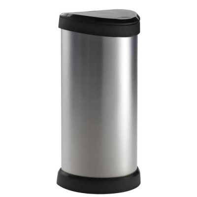 CURVER Poubelle &agrave; p&eacute;dale Deco Ovale 40 l Argent&eacute;  n/a