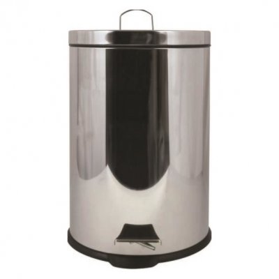 MSV Poubelle &agrave; p&eacute;dale Inox 20L Miroir - Gris - 