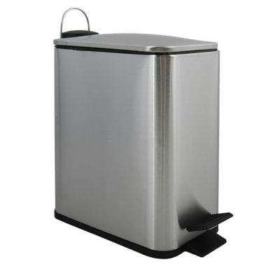 SPIRELLA Poubelle &agrave; p&eacute;dale Inox erik 5L Bross&eacute; - Gris - 