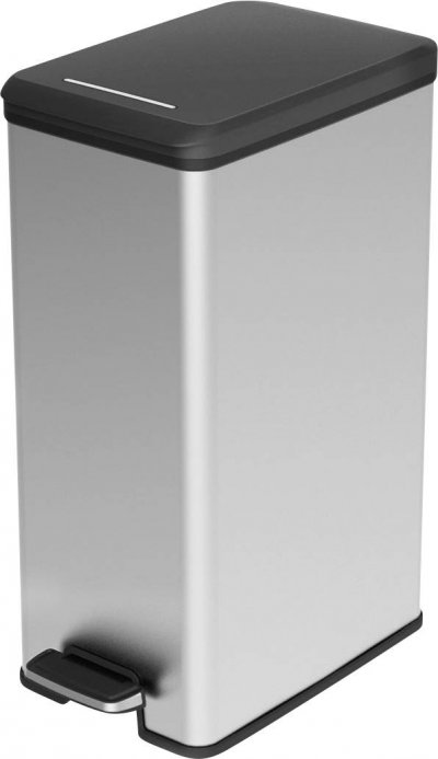 CURVER Poubelle &agrave; p&eacute;dale mince Deco 40 l Argent&eacute;  n/a