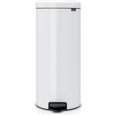 BRABANTIA Poubelle &agrave; p&eacute;dale NEW ICON inox blanc 30L